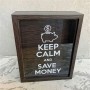 Копилка "Keep calm and Save money" (коричневый, белый и черный)