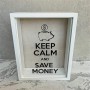 Копилка "Keep calm and Save money" (коричневый, белый и черный)