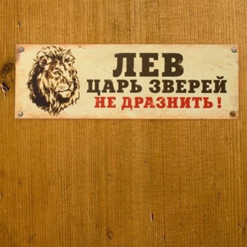 Табличка на дверь "Лев, царь зверей"